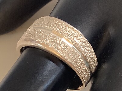 UNGLAUBLICHER AUTHENTISCHER SIGNIERTER COSTA RICCA 999 GEBÜRSTETES SILBER RING (8) N.R