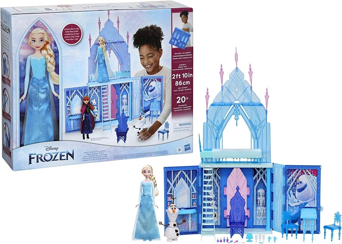 Disney Frozen 2 Fold and Go Ice Palace 86cm Castle Playset with Elsa Olaf Dolls