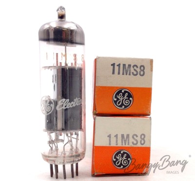 2 Vintage General Electric 11MS8 Triode Beam Power  TV Audio Vacuum Tube Valve -