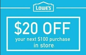 3x Three Lowes 20 Off 100 Coupons In Store Only Discount