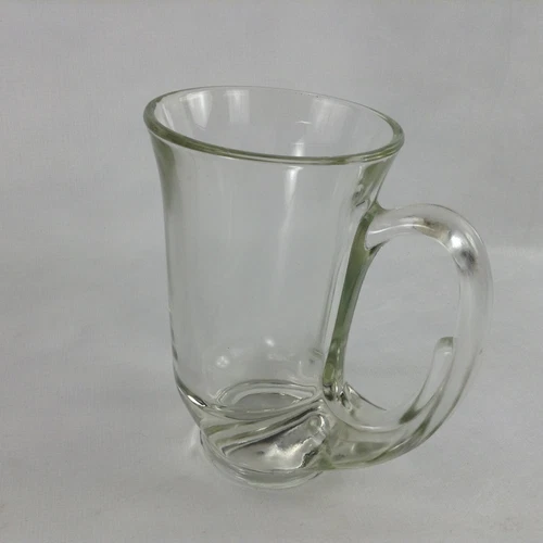 Tiara Indiana Glass lot of 5 Clear Hunter Horn 12 ounce Mugs