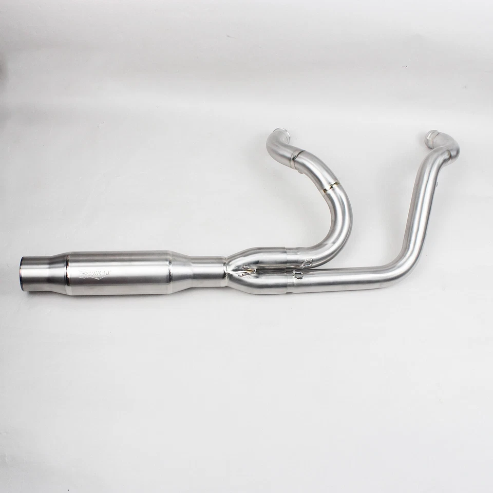 Titanium 2 into 1 Exhaust Pipe for Harley Touring Road Street Glide FLHT 2017-23 Foto 2 de 4