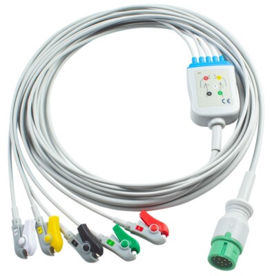 Compatible Mindray 12Pin Direct-Connect ECG Cable 5Lead IEC Grabber BeneView