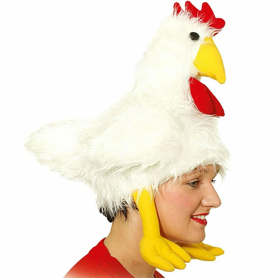 ORLOB KARNEVAL Huhn Mütze Spaß-Hut Henne weiß KW 59 cm Kostüm-Zubehör JGA