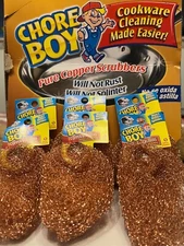 6-Pack Chore Boy Copper Scrubbers Scrubbing Pads, For Pots Pans Stoves & More