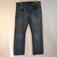 Flypaper Men's Size 33x30 Straight Distressed JEANS (Actual 34x30) 