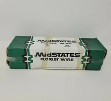MIDSTATES 24 Gauge 9" Inch Green Metal Florist Floral Craft Wire 12lb Bulk Case 