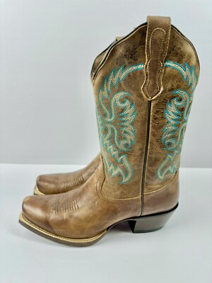 Nocona Women’s Burnished Bluebonnet Cowhide Square Toe Cowboy Boots 5009 Sz  8B