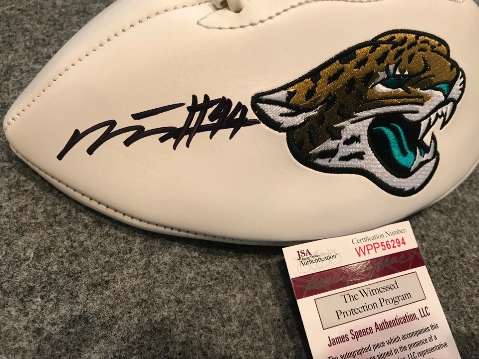 MYLES JACK AUTOGRAPHED SIGNED JACKSONVILLE JAGUARS LOGO FOOTBALL JSA COA - Image 2 of 3