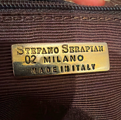 Stefano Serapian Women s Brown Shoulder Bag Zip Closure, Gold Hardware Charm
