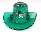Vintage Blenko Glass #8523 Emerald Green Cowboy Hat Candy Dish/Vase
