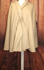 Beymen Studio Poncho Cape Sweater Light Beige Cover Armholes 100% Wool One Size