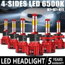 For BMW 328i 2007-2016 6000k LED Headlight High/Low + Fog Light Bulbs Combo Kit