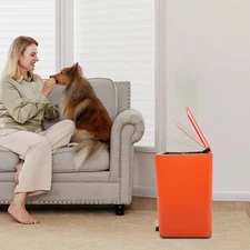 Modern Step On Garbage Bin 12L Step Trash Bin Orange Foot Pedal Trash Can Home