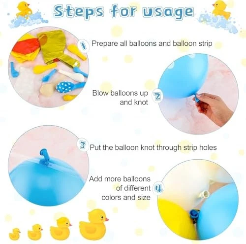 113 Pcs Yellow Duck Balloon Arch Garland Kit 12 10 5 Inch Blue Yellow White Late — 第 4/4 张图片