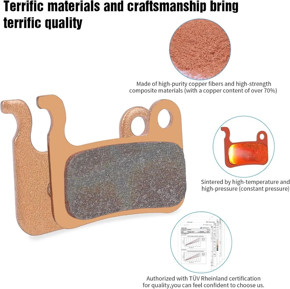 4 pares de pastillas de freno de metal sinterizado para bicicleta, compatibles con pastillas de freno Shimano Deore  Foto 3 de 4