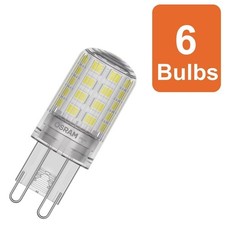 Osram Non-Dimmable LED PIN Lamp Light Bulb G9 Base 4000K 40W Cool White 6 Pack