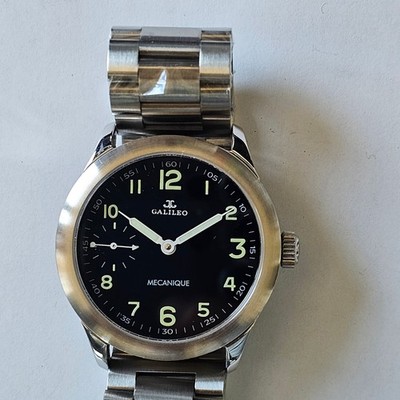 GALILEO-MECANIQUE-OVERSIZE (42 MM)-HANDBUCH-STAHL-ARMBAND-UNITAS 6497-N.O.S