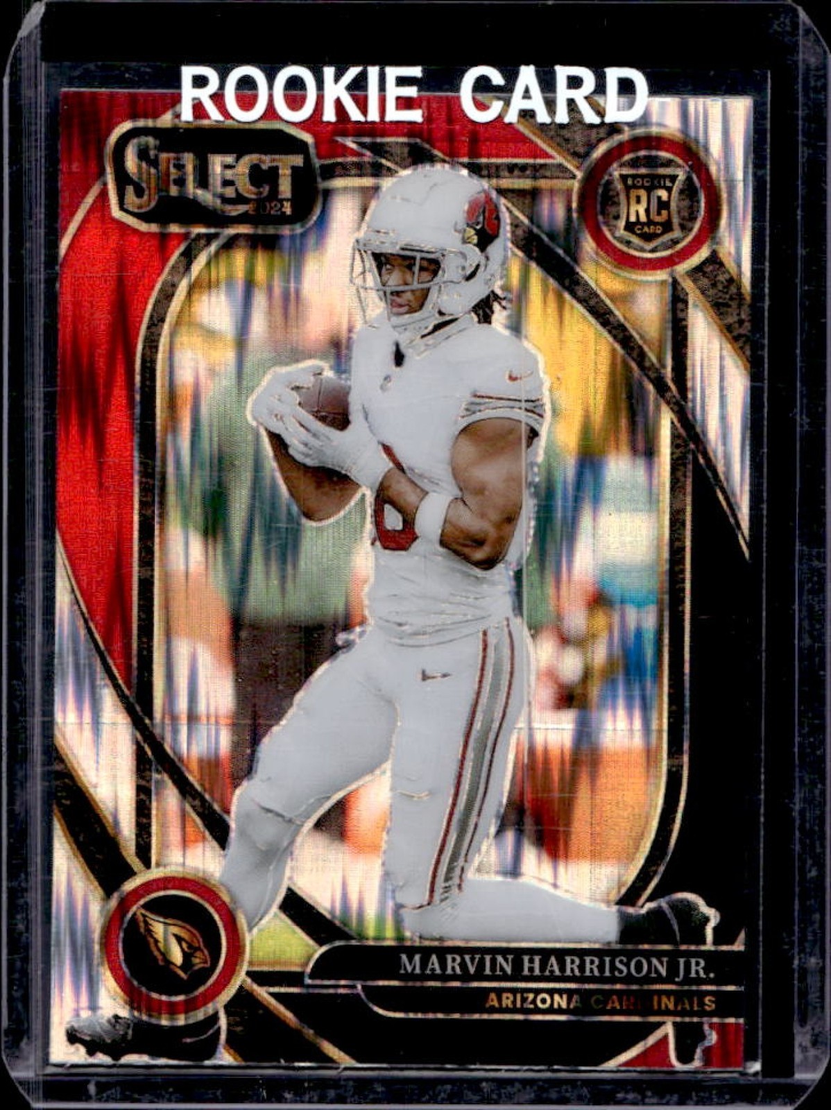 2024 Select Marvin Harrison Jr. Club RC Black and Red Prizm Shock #219 Cardinals