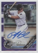2019 Bowman Draft Chrome Pick Purple Refractor 212/250 Peyton Burdick Auto s7f