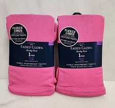 Lot Of 2 Faded Glory Girls Tights Size 7-10 Fleece Lined  Heavyweight Footless