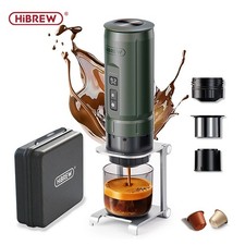 HiBREW Cafetera espresso portátil Para coche y hogar  Compatible Café en polvo