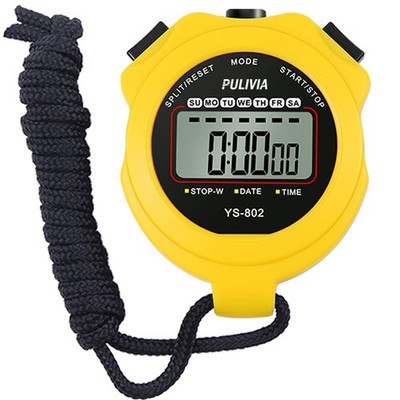 Pulivia Sports Stopwatch Timer Pound Yellow Black Nylon