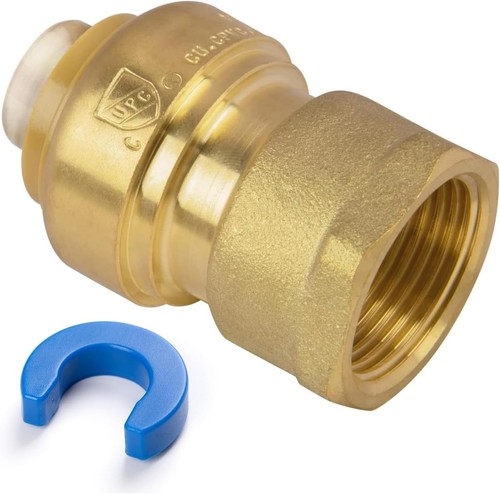 3/4" PTC to 3/4" NPT Female Push-Fit Brass Adapter for PEX Copper CPVC NEW