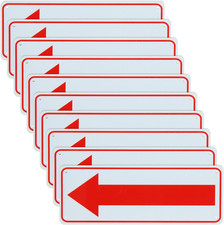 Confezione 10 Cartelli Frecce Riflettenti Alluminio Strada Metallo per Direzione Interno/Esterno