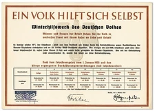 Artists / Original Lithographed Poster Ein Volk Hilft Sich Selbst 1938
