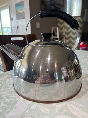 XL Vintage Revere Ware Copper Bottom 5-6 Quart  Tea Kettle Rome, NY 885