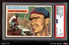 1956 Topps #55 Wally Moon Cardinals PSA 6 - EX/MT