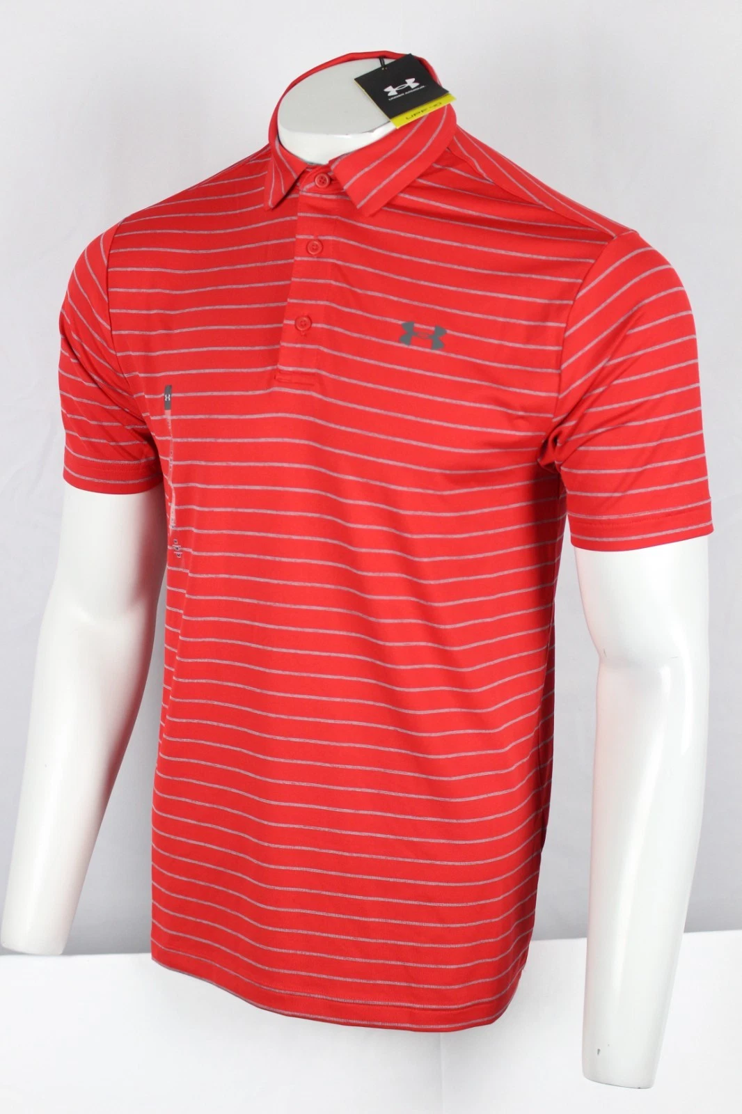 Under Armour Men's Playoff Polo Tour Stripe Short Sleeve M Medium Red 1351130