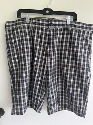 Tommy Hilfiger Men s Sz 40 Navy / Green Cotton Plaid Shorts - 100% Cotton