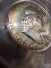 1963 ANACS PF64 Franklin Half Dollar 50¢ With Rainbow Rim Toning