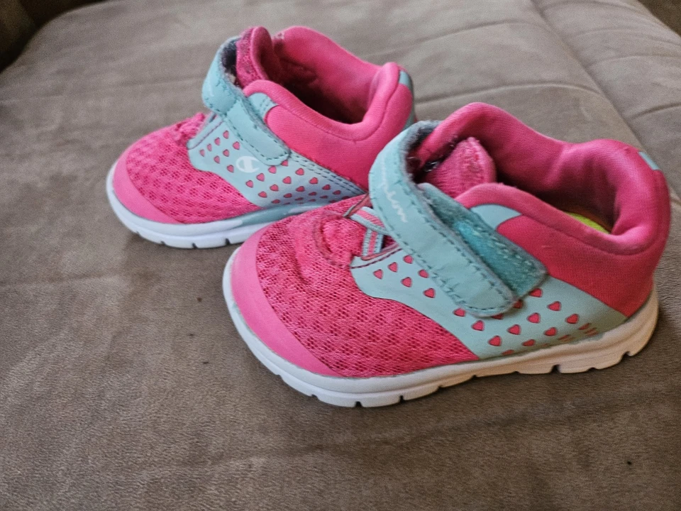 Zapatos Champion Infantil Niñas Talla 3W Rosa y Verde Azulado. (bxS) Foto 2 de 4