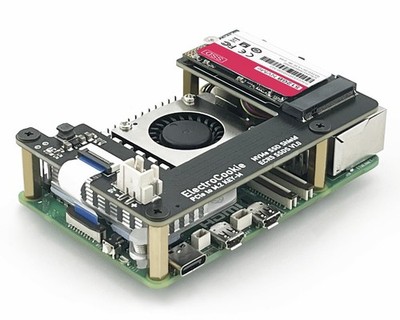 ElectroCookie PCIe to M.2 NVMe SSD HAT Board for Raspberry Pi 5   Black
