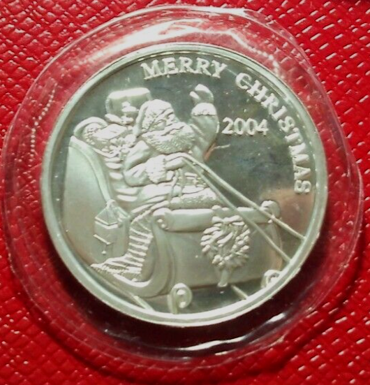 2004 Merry Christmas-Santa w/Sleigh-Prince/Izant Co. Round 1 Troy