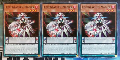 3x Edeldrachen-Magier LEDD-DEC11 Common DEUTSCH 1.Auflage PLAYSET NM Yu-Gi-Oh