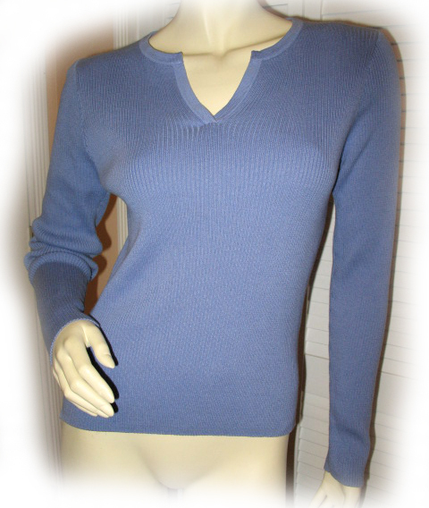 Vintage 90s 80s Pierre Cardin Knit Sweater Top S Long Sleeve Blue 