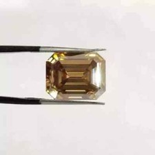 5 Ct Certified Natural Emerald Cut Champagne Diamond D Grade VVS1  1 Free Gift