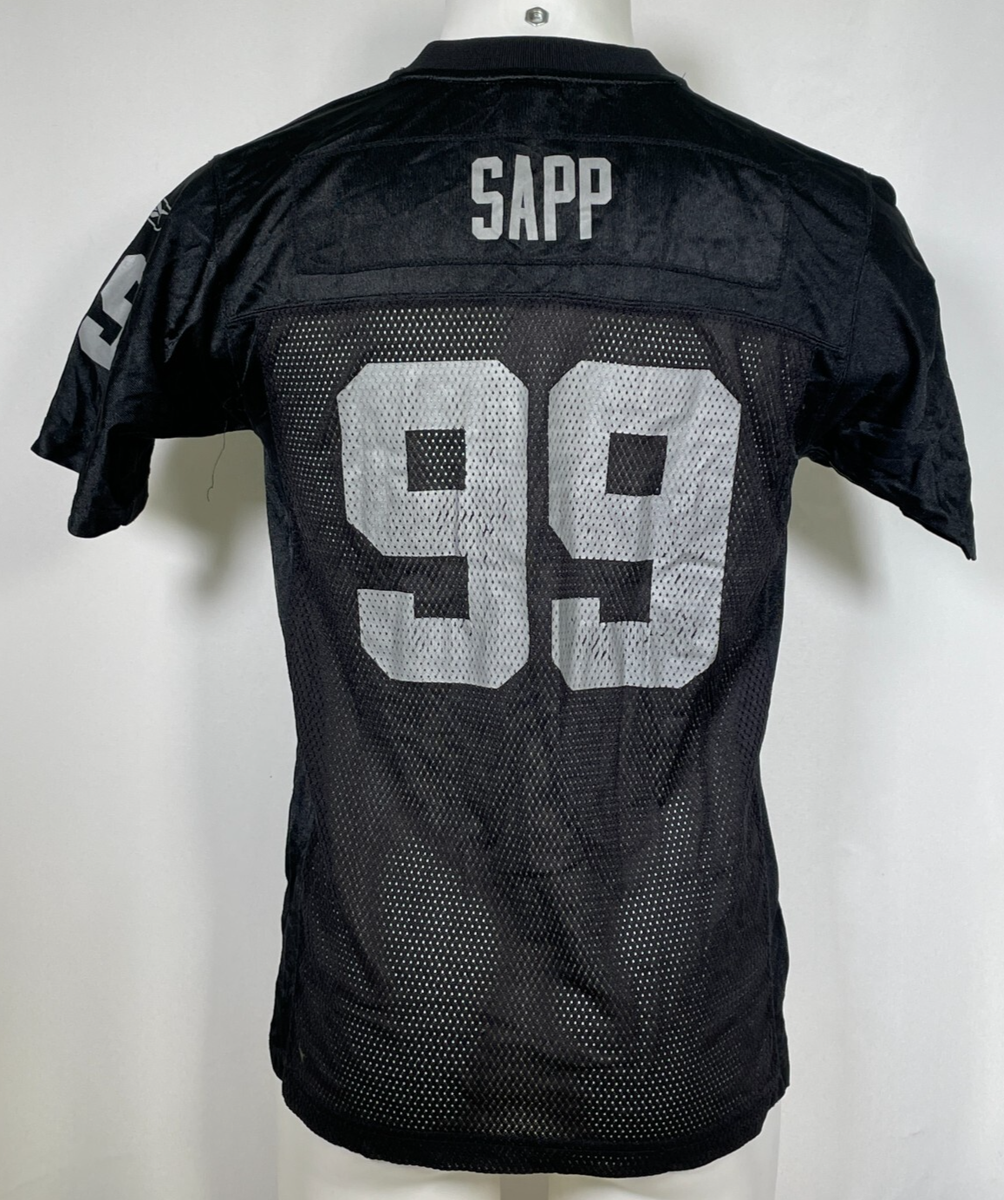 Warren Sapp #99 Oakland Raiders NFL Reebok Black Jersey Youth