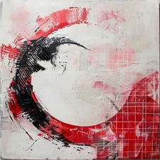 original Hand-Painted Texture Oil Painting on Canvas Abstract wall red