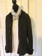 Nwot Dark Chocolate Merino Natural Shearling Smooth Lamb Jacket Coat Sz S-m