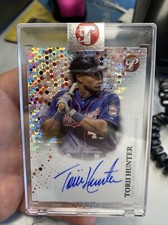 2022 Topps Pristine TORII HUNTER Sealed Encased Refractor On Card Auto #64/99