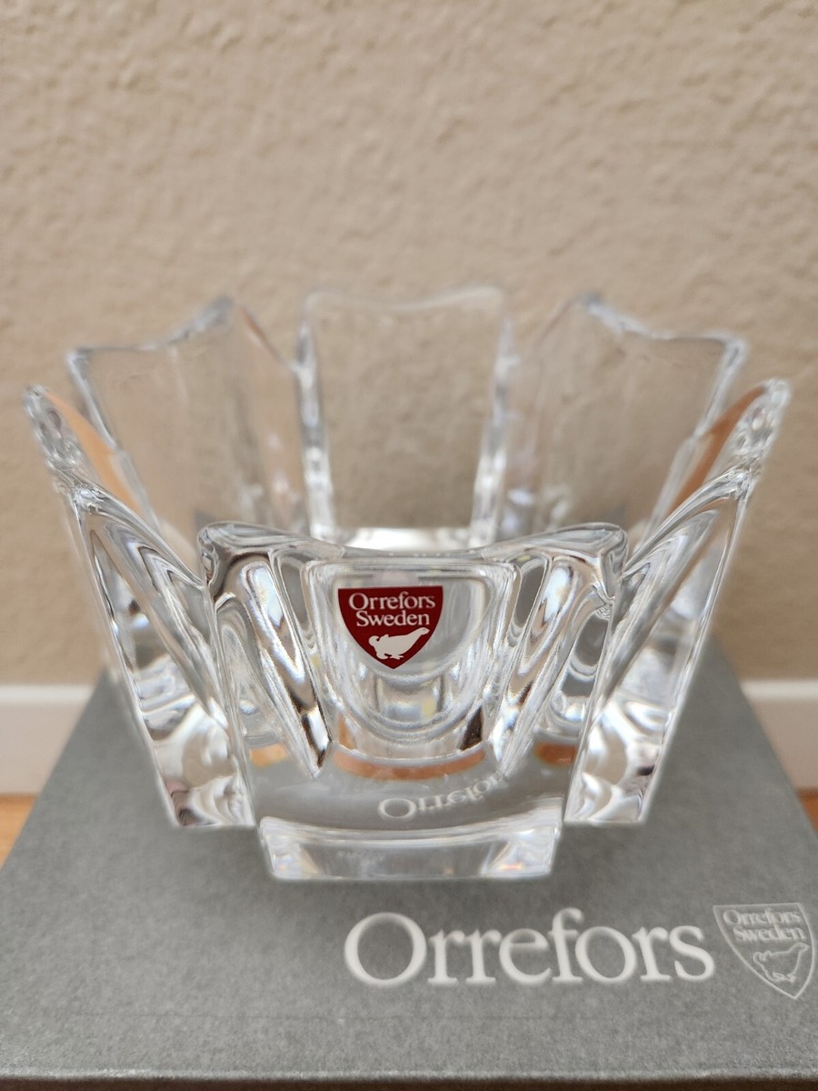 Orrefors VINTAGE Crystal Bowl Corona クリア Vintage Orrefors “Corona” Crystal Bowl Signed – The Swan's House