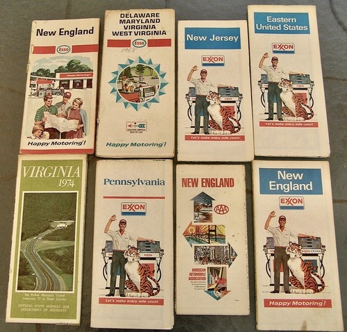 Vintage Gas Station Road Maps, 1960s , 1970s and later 24 Maps (lot yy) - Picture 3 of 3