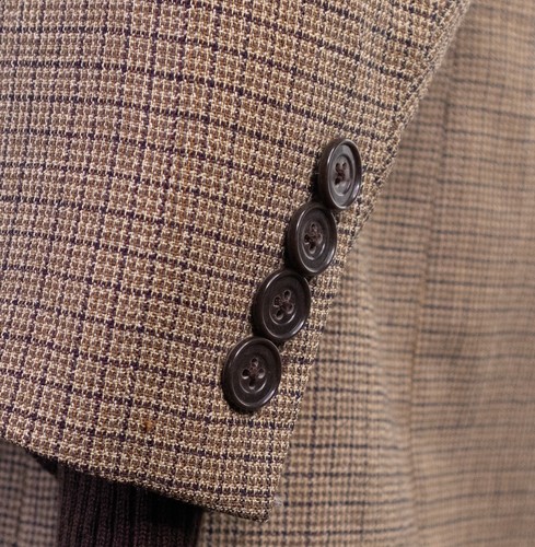VTG Club Room Macy's 42R/S Mens Houndstooth Windowpane 2 Button Blazer Coat - Picture 8 of 16