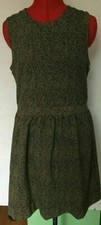 J CREW PONTE DRESS SLEEVELESS WOMENS TWEED Size M MEDIUM TAN BLACK *Q