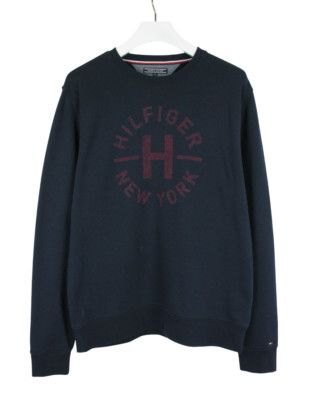 Tommy Hilfiger Vintage Fit Pullover Herren XL Schwarz Pullover Logo Rundhals
